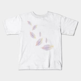 Falling colorful Feathers Kids T-Shirt